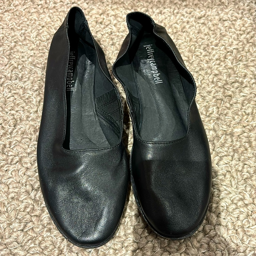 Black leather Jeffrey Campbell flats